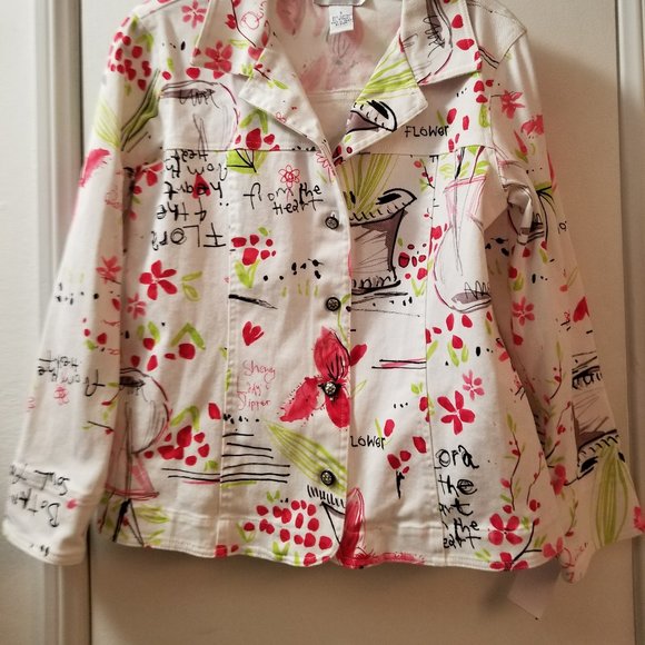 Susan Graver twill button front jacket - Picture 2 of 7